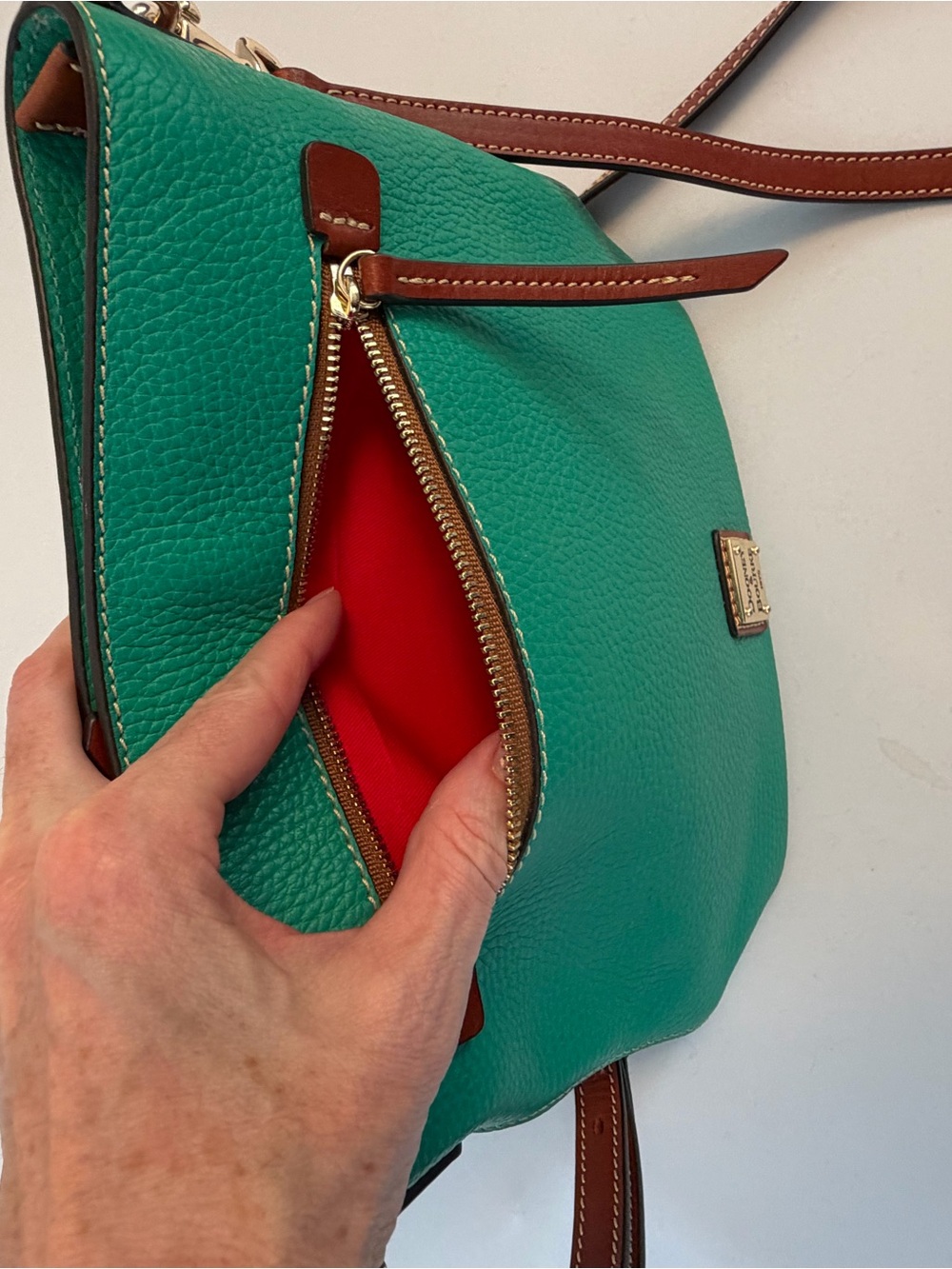 Dooney & Bourke Green Pebbled Leather Crossbody with Matching Wallet - Picture 16 of 16